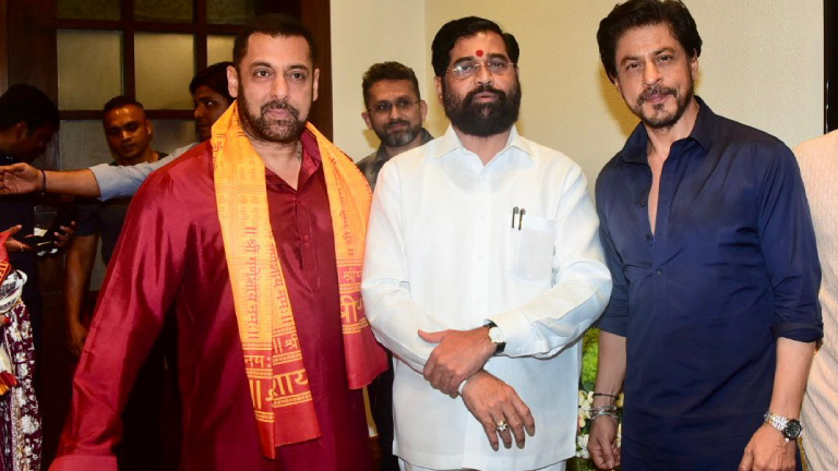 Bollywood A-Listers, Shah Rukh Khan, Salman Khan, and More, Attend Maharashtra Chief Minister's Grand Ganesh Utsav