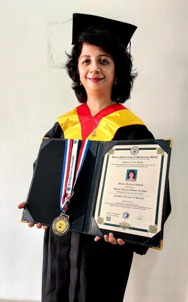 Monica Godbole Yashod, Honorary Doctorate, Special Education, Remedial Educator,