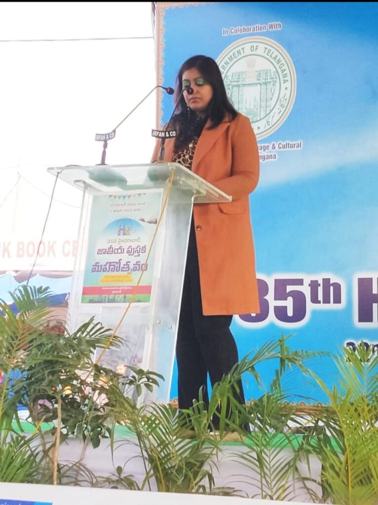 Srilekha Kaluvakunta's conceptualized book on Thoughts Lifecycle Management (TLM) - UNIQUE THINKING gets selected for the display in the 34th National Book Fair Hyderabad held at NTR Stadium