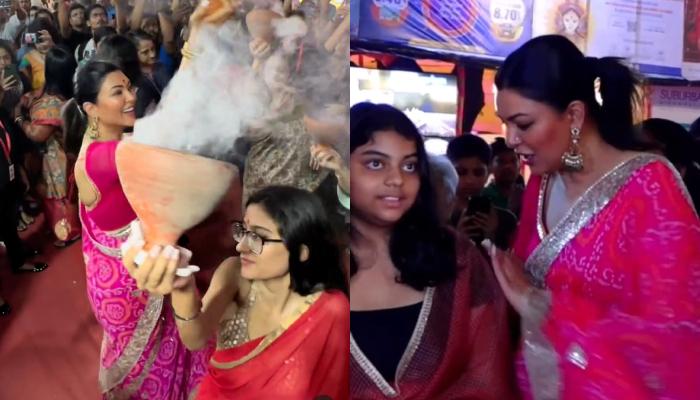 Sushmita Sen and Daughter Renee's Dazzling Dhunuchi Dance Steals the Show at Durga Puja Celebration