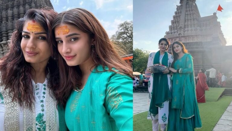 Raveena Tandon and Daughter Rasha Thadani's Temple Visit Sparks Joy