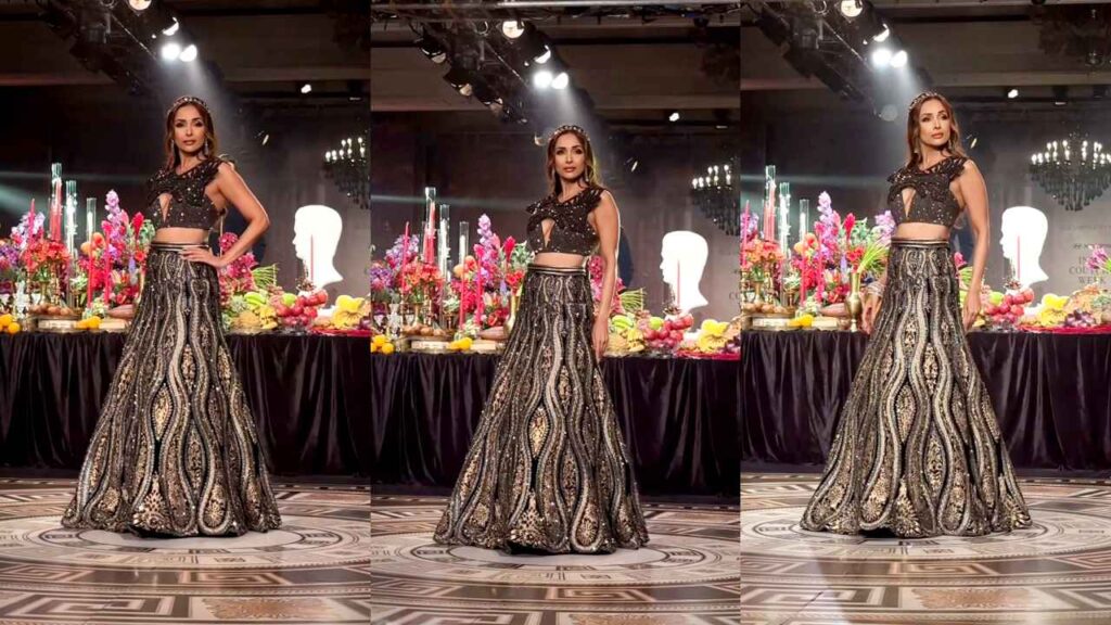 Malaika Arora Shines in Siddartha Tytler's Black Lehenga at ICW 2024