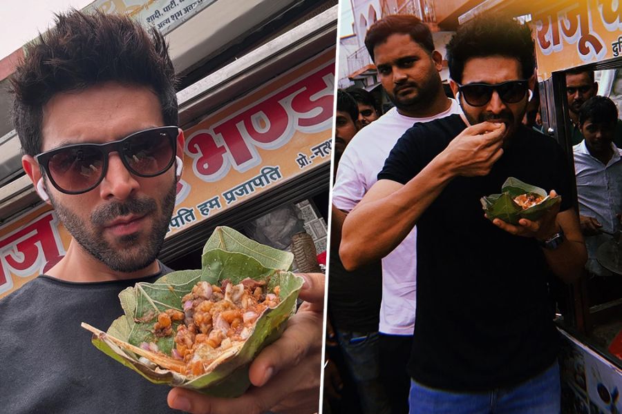 Kartik Aaryan Takes a Break to Enjoy Local Chaat During Bhool Bhulaiyaa 3 Shoot in Orchha