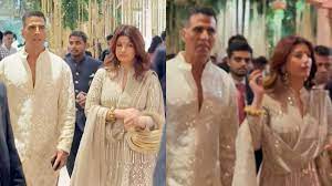 Akshay Kumar and Twinkle Khanna Shine in Shimmering Traditional Outfits at Ambani Wedding Day 4