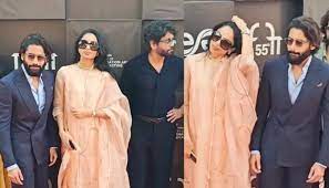 Sobhita Dhulipala Dazzles in Peach at IFFI Ahead of Wedding with Naga Chaitanya