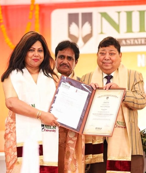 Chaitali Das Conferred Honorary Doctorate (Honoris Causa) by NIILM University for Skill Development & Social Entrepreneurship.
